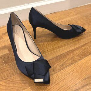 Cole Haan Ophelia Navy Bow Satin Pumps Size 6.5